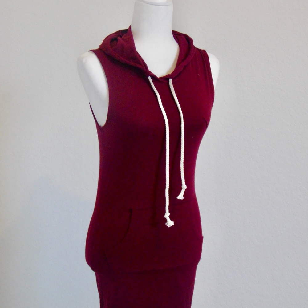 Burgundy Drawstring Dress